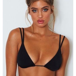 White fox Santa Monica Bikini Top Black